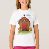 風見鶏のある田舎の農家納屋 Tシャツ (正面)