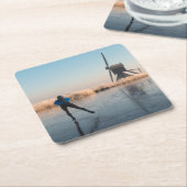 風車およびリードコースターを過ぎてアイススケート スクエアペーパーコースター (アングル)