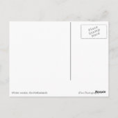 風車が冬の黒い文字はがき ポストカード (裏面)