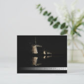 風車が夜のバーはがき ポストカード (スタンド正面)