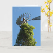 風車とつる植物 カード (黄色い花)