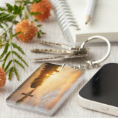 風車とオランダの川の日の出 キーホルダー (正面右)