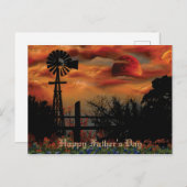 風車とオレンジムーン ポストカード (正面/裏面)