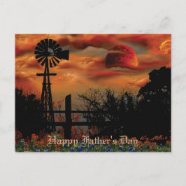 風車とオレンジムーン ポストカード