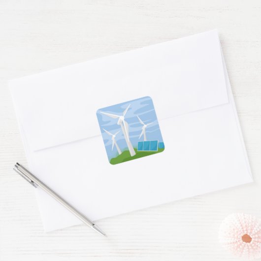 風車とセ太陽のル スクエアシール (封筒)