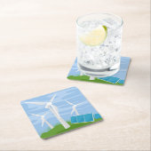 風車とセ太陽のル スクエアペーパーコースター (インサイチュ)