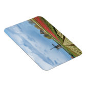 風車とチューリップ風景長方形マグネット マグネット (右側)