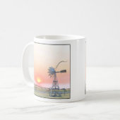 風車と夕暮れ時のファームシ素朴ーン コーヒーマグカップ (正面左)