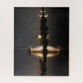 風車と水が夜に照らされる ジグソーパズル (縦)