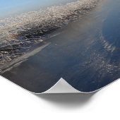 風車と氷で冬の風景 ポスター (角)