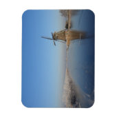 風車と氷で冬の風景 マグネット (縦)