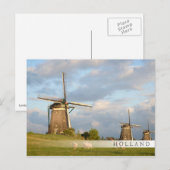 風車と羊の風景 ポストカード (正面/裏面)