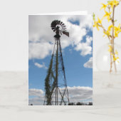 風車と雲 カード (黄色い花)