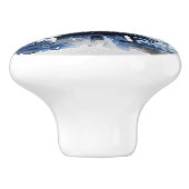 風車と青と白のデルフトスタイルの風景 セラミックノブ (側面)