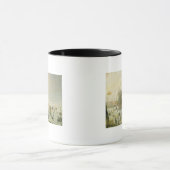 風車によるスケート選手との冬場面 マグカップ (中央)