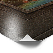 風車のある広大な川の風景 フォトプリント (角)