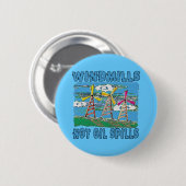 風車のない石油流出のTシャツ 缶バッジ (正面&裏面)