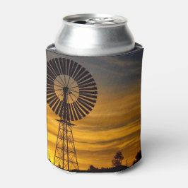 風車のサンセットの写真の缶クーラー 缶クーラー