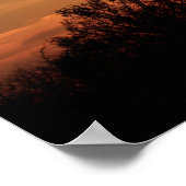 風車のシルエットとカンザスゴールデンサンセット ポスター (角)