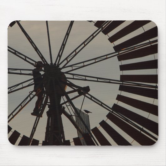 風車のシルエットのmousepad マウスパッド (正面)