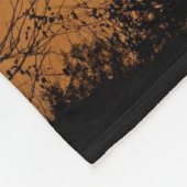 風車のシルエットを持つカンザスゴールデンサンセット フリースブランケット (角)