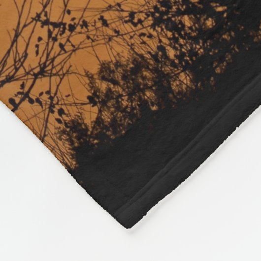 風車のシルエットを持つカンザスゴールデンサンセット フリースブランケット (角)