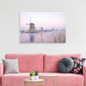 風車の上の冬の柔らかい日の出の光 キャンバスプリント (インサイチュ (リビング))