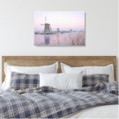 風車の上の冬の柔らかい日の出の光 キャンバスプリント (インサイチュ (寝室))