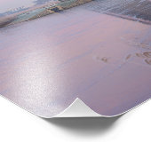 風車の上の冬の柔らかい日の出の光 フォトプリント            (角)