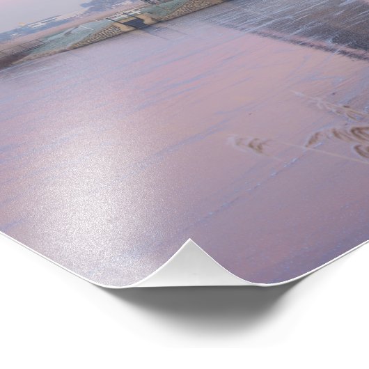 風車の上の冬の柔らかい日の出の光 フォトプリント            (角)