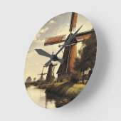 風車の壁時計 ラウンド壁時計 (傾斜)