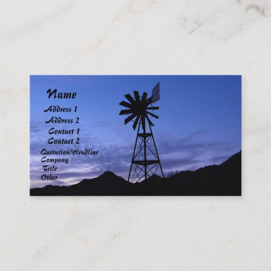 風車の影 名刺 (正面)