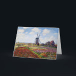 風車の挨拶状を持つチューリップのMonet分野 カード<br><div class="desc">風車の挨拶状を持つチューリップのMonet分野。 1886年からのキャンバスの油絵。 Monetのほとんどのカラフルの仕事の1つはRijnsburgの風車のまわりで絵を描きました。 チューリップ分野は赤、白、黄色および緑と破烈しています。 美しい風景画クロード・モネ、チューリップ、印象主義、風車およびフランスのな芸術のファンのための素晴らしいギフトを作る。</div>