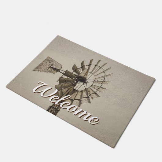風車の歓迎フォーマットの車輪 ドアマット (アングル)
