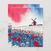 風車の水彩ビュー (正面/裏面)