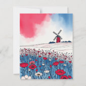 風車の水彩ビュー (裏面)