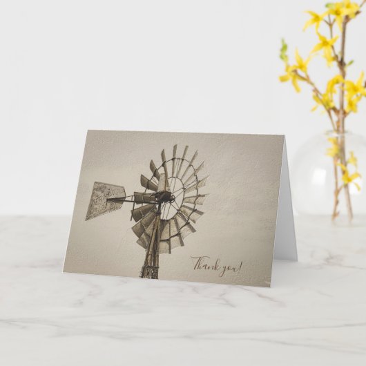 風車の車輪ありがとうグリーティングカード カード (黄色い花)