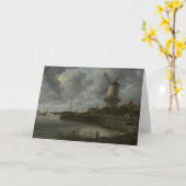 風車のWijkのオランダのbij Duustede、Ruisdael カード (黄色い花)