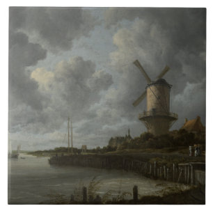 風車のWijkのオランダのbij Duustede、Ruisdael タイル