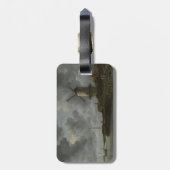 風車のWijkのオランダのbij Duustede、Ruisdael ラゲッジタグ (裏面縦)