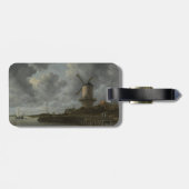 風車のWijkのオランダのbij Duustede、Ruisdael ラゲッジタグ (裏面横)