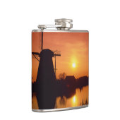 風車は夕日に、キンダーディク、オランダ フラスク (右)