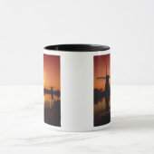 風車は夕日に、キンダーディク、オランダ マグカップ (中央)