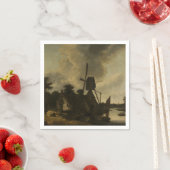 風車を持つ風景 – Salomon Rombouts スタンダードカクテルナプキン (インサイチュ)