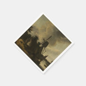 風車を持つ風景 – Salomon Rombouts スタンダードカクテルナプキン (角)