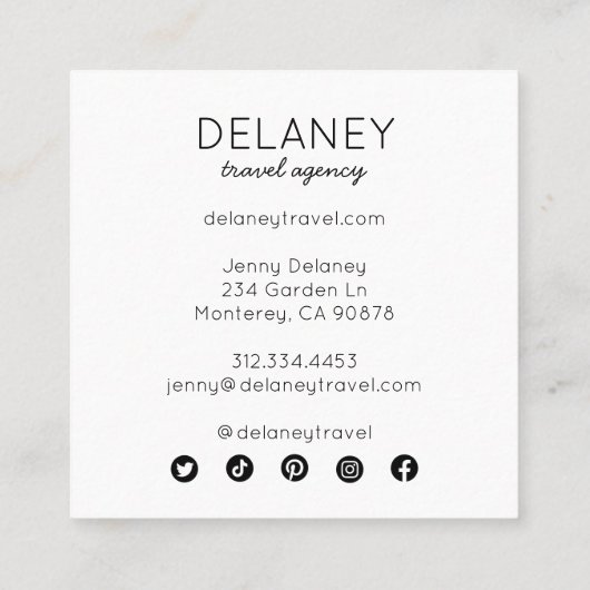 風車オランダオランダヨーロッパ写真旅行観光 スクエア名刺 (裏面)