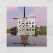 風車オランダキンダーダイク写真旅行観光 スクエア名刺 (正面)