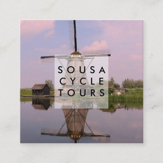 風車オランダキンダーダイク写真旅行観光 スクエア名刺 (正面)
