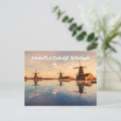 風車キンダーダイクオランダ様式化 ポストカード (スタンド正面)