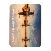 風車キンダーダイクオランダ様式化 マグネット (縦)